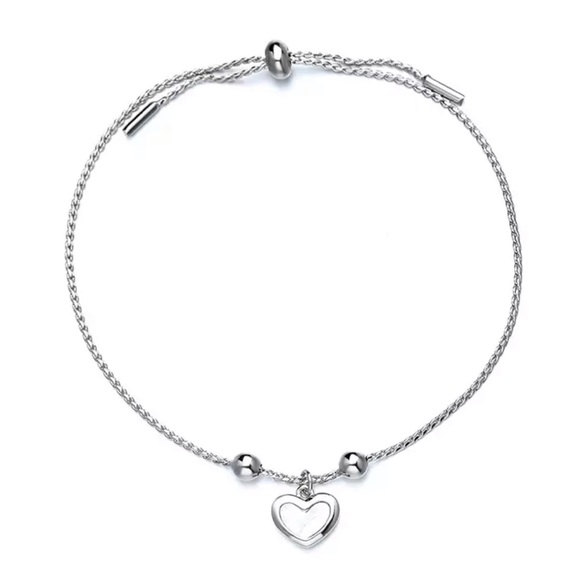 NEW 925 STERLING SILVER LOVE HEART BRACELET, NICE BRACELET, CUTE BRACELET - Picture 2 of 4
